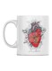Heart Printed Ceramic Mug White/Red/Blue 350ml