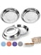 RMNHPTK Shallow Cat Food Bowls, Stainless Steel Cat Dishes Whisker Relief Cat Wide Bowls Pet Dishes with Non-Slip Placemat Basic Bowls for Cat Small Dog (6.14)