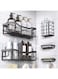 ALMEKAQUZ 5 Pcs Large Shower Caddy Organizer, Rustproof Shower Rack for Inside Shower, Adhesive No Drilling Shower Shelves for Bathroom Kitchen