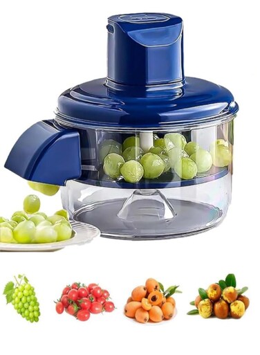 ZYouth Electric Peeling Machine, Automatic Garlic Peeler Machine for Home Kitchen, Rechargeable Electric Baby Fruit Peeling Tool, Multifunctional Peeler for Fruit /Tomatoes/Grape, Blue