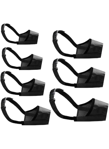 FDTY 7 PCS Black Dog Muzzles Suit Adjustable Breathable Safety Small Medium Large Extra Dog Muzzles for Anti-Biting Anti-Barking Anti-Chewing Safety Protection