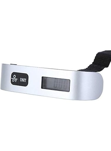 110Lb*0.02Lb Weight Portable LCD Display Electronic Luggage Scale for Travel 50kg*10g [H9384 ] (Black silver)