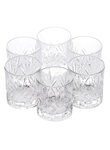 Italian Premium Old Fashioned Crystal Glass Set 4, ( 225 ML )