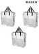 3 Pack Heavy Duty Extra Large Clear Moving Bags W/Backpack Straps Strong Handles And Zippers, Storage Totes For Space Saving, Fold Flat, Alternative to Moving Box (Clear)