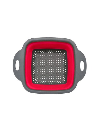 Stretch Storage Basket Grey/Red 11.81 x 9.84 x 5.91inch