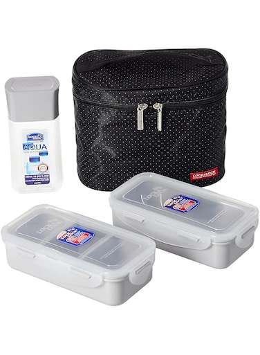 LocknLock Zip Bag Lunch Box with Leak Proof Locking Lid (Black)