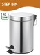 Stainless Steel Step Trash Can with Pedal &amp; Lid &acirc;&euro;&ldquo; Hands-Free Small Garbage Bin, Easy to Clean Soft Close Metal Waste Bin for Bathroom, Kitchen &amp; Office, Modern Compact Dustbin with Free Trash Bags