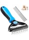 HBSTUDIO Pet Grooming Brush and Metal Comb Combo, Cat Brush Dog Brush for Shedding, Undercoat Rake for Dogs Grooming Supplies, Dematting Deshedding Brush Dogs Shedding Tool for Long matted Haired Pets