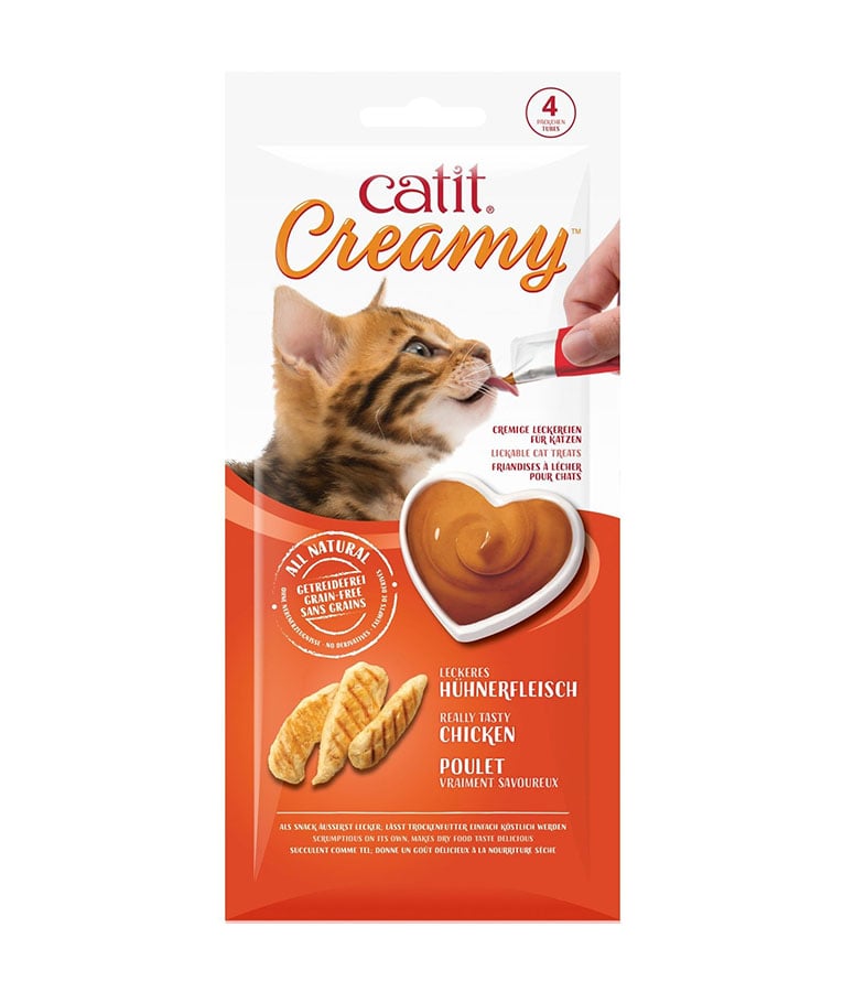 Buy Catit Creamy Chicken Lickable Cat Treats 40G Online | Carrefour UAE