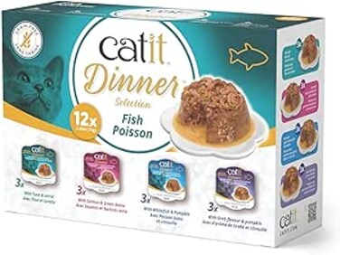 Catit Fish Dinner Multipack, 12 x 75 g
