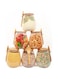 ELONSEY Glass Storage Jars with Airtight Bamboo Spoon and lids 20.28 Oz, Food Storage Jars 600Ml, Cookie Jars for Tea Coffee Beans Jellies, Glass Kitchen Storage Jars (600ML-Set of 6)