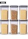6Pcs Airtight Food Storage Containers Kitchen Canisters for Kitchen Counter Pantry Organizers and Storage Kitchen Organizers and Storage (1800ml)
