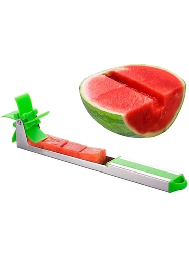 Watermelon Slicer Stainless Steel Windmill Watermelon Cutter Kids Fascinated Melon Cuber Cutting Tool Carving Knife Stainless Steel Kitchen Gadgets