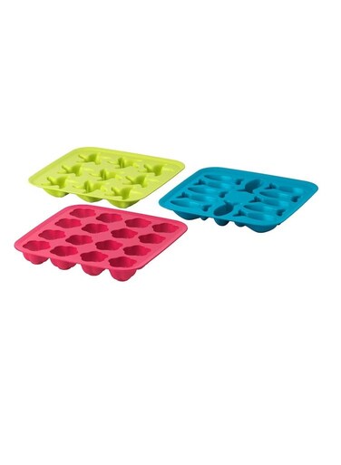 cube tray green pink turquoise