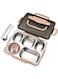 Aputue Stainless Steel Bento Box, 5 Compartments Lunch Box for Kids, Lunch Box Container with Spoons and Chopsticks, Leak Proof Food Container for Microwave, Dishwasher Safe (Pink)