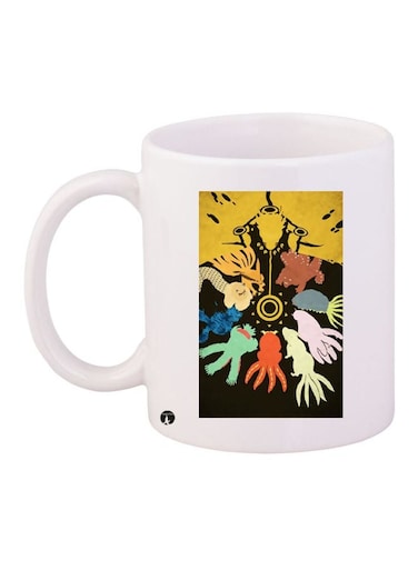 Cartoon Printed Coffee Mug White/Black/Yellow