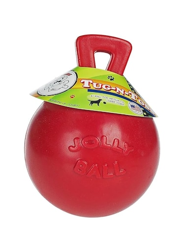 Jolly Pets Dog 6-Inch Tug-n-Toss, Red (406 RD),6 Inches/Medium