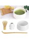 Durku Matcha Whisk Set, 4pcs Japanese Tea Set,Matcha Whisk,Traditional Scoop, Matcha Bowl, Ceramic Whisk Holder,Traditional Matcha Tool Set for Matcha Tea Ceremony (White)
