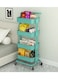 4 Tier Mesh Utility Cart, Rolling Metal Organization Cart with Handle and Lockable Wheels, Multifunctional Storage Shelves for Kitchen Living Room Office