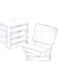 ZORRITA Mnixy 6pcs Clear Plastic Storage Containers with Hinged Lid Rectangle Small Plastic Boxes for Beads, Jewelry, Hardware,Game Pieces, Crafts Items, 4.5 x 3.3 x 1.1 Inch