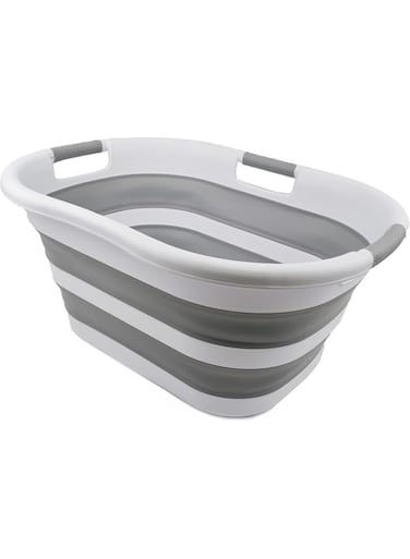 Valuxe 40L Large Foldable Laundry Basket 10.5 Gallon Collapsible Plastic Laundry Basket Space Saving Storage Container Bathtub Portable Washing Tub Foldable Pop Up Hamper for Washing, Sorting Clothes