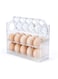 Flippable Egg Fridge Organizer for Refrigerator Door, 30-Egg Capacity, Clear Egg Saver for Fridge, 3-Layer Egg Storage Container for Refrigerator with Freshness Tracker