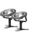 Xspring Raised Cat Food Bowl, 2PCS Cat Bowls with Raised Base, Cat Food Bowl with Adjustable, Elevated Bowl with Tilted, ABS Material Cat Food Bowl for Indoor Boys Girls Cats