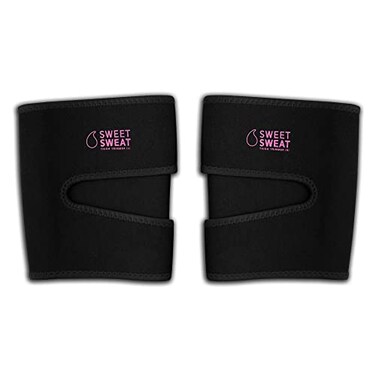 جهاز شد الفخذين من سبورتس ريسيرش سويت سويت للرجال والنساء يزيد من إنتاج الحرارة والعرق في منطقة الفخذين، ويأتي مع حقيبة حمل شبكية (متوسطة، وردية اللون).