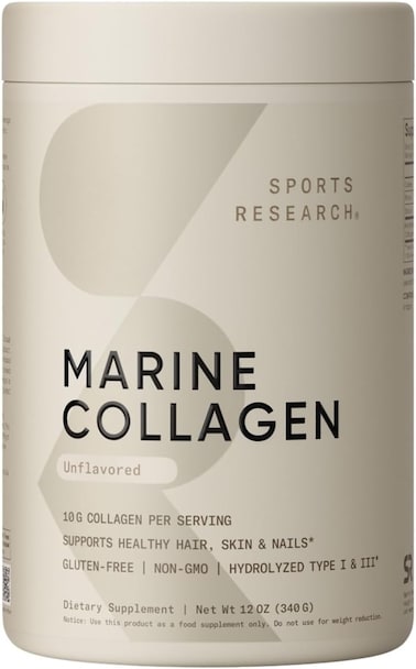 Sports Research Marine Collagen Peptides, Unflavored, 12 Oz (340g)