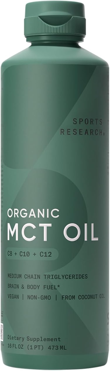 Sports Research MCT Oil, Unflavored, 16 Oz (473ml)