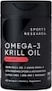 Sports Research Antarctic Krill Oil With Omega-3S EPA &amp; DHA + Astaxanthin, Ikos 5-Star Certified &amp; Non-GMO Verified (120 Mini-Softgels)