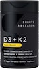 Sports Research Vitamin D3 + K2 W/Coconut Oil - Vegan Vitamin D 2500 IU &amp; Mk7 Vitamin K 100Mcg For Bone &amp; Immune Support - Vegan Certified &middot; Non-GMO &middot; Soy Free - 60 Softgels