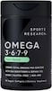 Sports Research Vegan Omega 3-6-7-9 - 1200 Mg Of Multi-Spectrum Omega Fatty Acids Certified Non-GMO Formula With Sea Buckthorn &amp; Borage Oil - 90 Veggie Softgels
