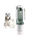 L DDLPOCKET Portable Pet Water Food Bottle，Foldable Outing Drink and Easy One-handed Feeding，One-key Water Outlet，Cat Dog Grain Foods Storage,Convenient Travel (White-green)