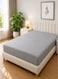Linen Klub 1-Piece Microfiber Fitted Sheet Striped Color Light Grey, Design Soft Fabric Deep Pocket Elastic Edge Bed Linen Availabe in Single, Double, Queen, King and Super King