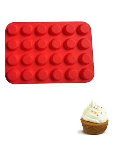 Armastuse Muffin Pan, Silicone Muffin Pan Mini 24 Cups Cupcake Pan, Nonstick BPA Free Silicone Baking Pan
