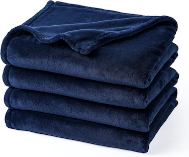 Ultra Soft Fleece Blanket King Size, No Shed No Pilling Luxury Plush Cozy 300GSM Lightweight Blanket for Bed, Couch, Chair, Sofa Suitable for All Season, 274cm x 229cm, Navy Blue