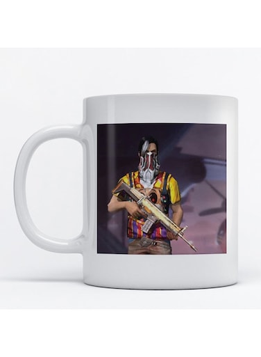 PUBG Printed Mug White/Yellow/Purple