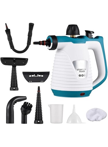 Eacam Handheld Steam Cleaner 1050W High Temperature Pressurized Steam Cleaning Tool with 9PCS Accessory Portable Multifunction Steamer for Kitchen Sofa Bathroom Car Window