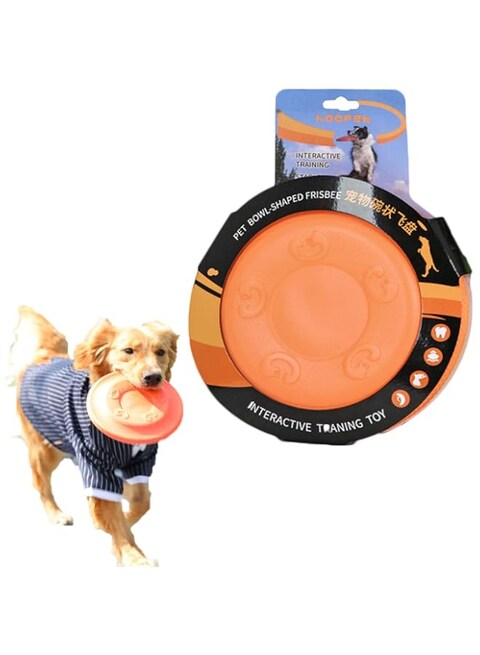 NeoStyle Dog Frisbee,Dog Toy Soft Flying Disc Dual purpose,Sport Outdoor Interactive Dog Toys for Large Dogs,Interactive Throwing Toy (22cm, Orange)