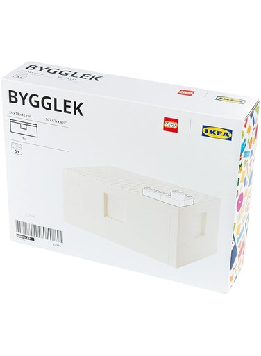 Ikea BYGGLEK LEGO&reg; Box With Lid, White, 26x18x12cm, 503.721.87