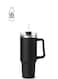 1.2L Tumbler with Lid and Straw Stainless Steel Insulated Tumblers with Handles Water Bottle Travel Coffee Mug Tumbler Cups for Cold and Hot Beverages, Black