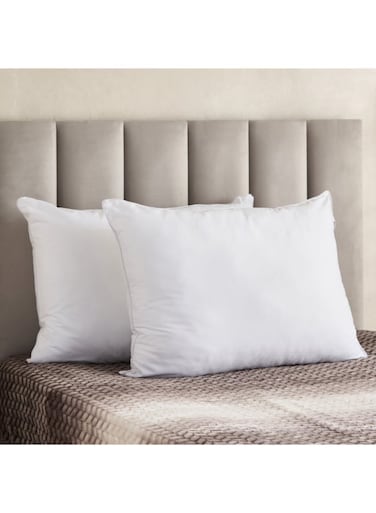 Box Cozy White 2-Piece Polycotton Pillow Set