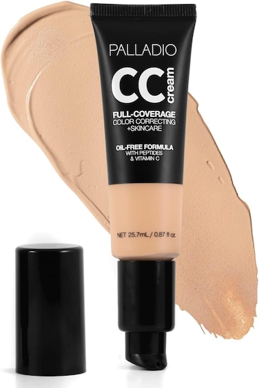 بالاديو كريم سي سي، 25.7 مل، تصحيح اللون بتغطية كاملة + العناية بالبشرة، تركيبة خالية من الزيوت مع الببتيدات وفيتامين C، لايت 21C