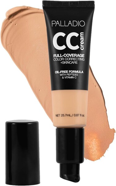 بالاديو كريم سي سي لتصحيح اللون بتغطية كاملة (متوسط 32 واط) خالي من الزيوت مع الببتيدات وفيتامين C، مثالي لتصحيح الاحمرار ولون البشرة غير المتساوية، تغطية كريم اساس قابلة للبناء