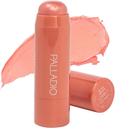 Palladio I'M Blushing 2-In-1 Cheek &amp; Lip Tint (Lovely) - Buildable Lightweight Cream Blush Stick, Sheer Hydrating Formula, Shimmery Finish, All-Day Wear, Easy Application, Vegan &amp; Cruelty-Free