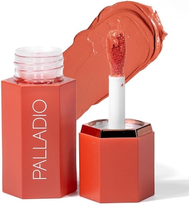 Palladio 2-in-1 Liquid Blush For Cheeks &amp; Lips (Sunny Coral) - Weightless Cream Formula, Smudge-Proof, Long-Wearing, Pigmented Blush With Dewy Finish, Natural Look Makeup