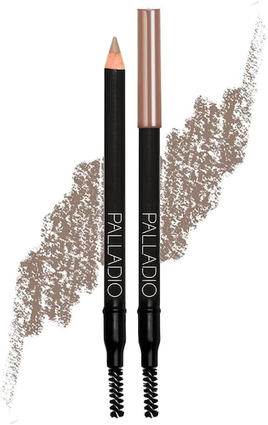 Palladio Brow Pencil &amp; Brush (Taupe) - Dual-Ended Eyebrow Pencil For Shaping &amp; Defining, Smooth Application, Long-Lasting Formula, Natural Finish, Vegan &amp; Cruelty-Free