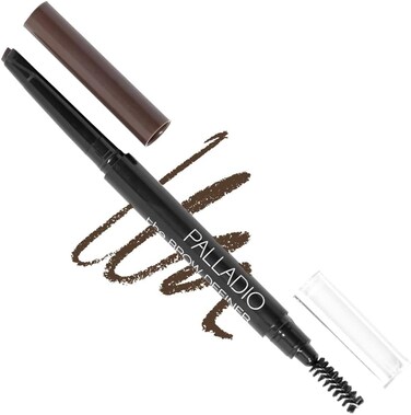 بالاديو قلم تحديد الحواجب قابل للسحب (بني غامق) - طرف مثلث للتشكيل والحشو، لون قابل للبناء، مظهر طبيعي، فرشاة سبولي، نباتي ولم يتم اختباره على الحيوانات