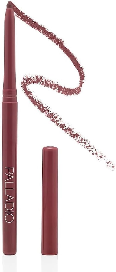 Palladio Retractable Waterproof Lip Liner, High Pigmented &amp; Creamy Color Slim, Twist Up Smudge Proof Formula With Long Lasting All Day Wear, No Sharpener Required, Plum